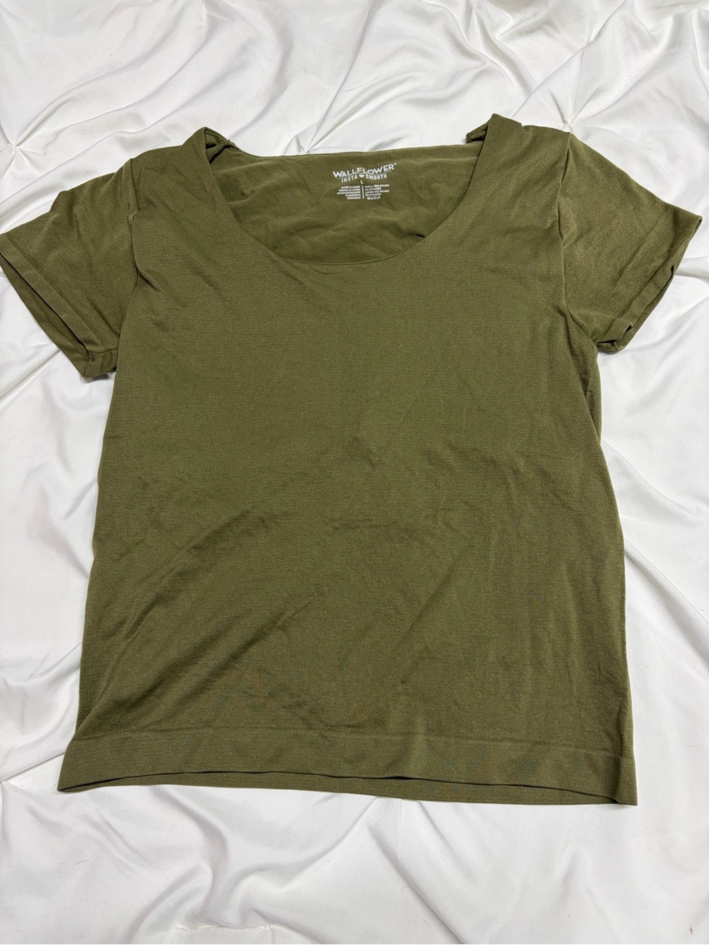 Wallflower Olive Scoop Neck Short Sleeve Tee